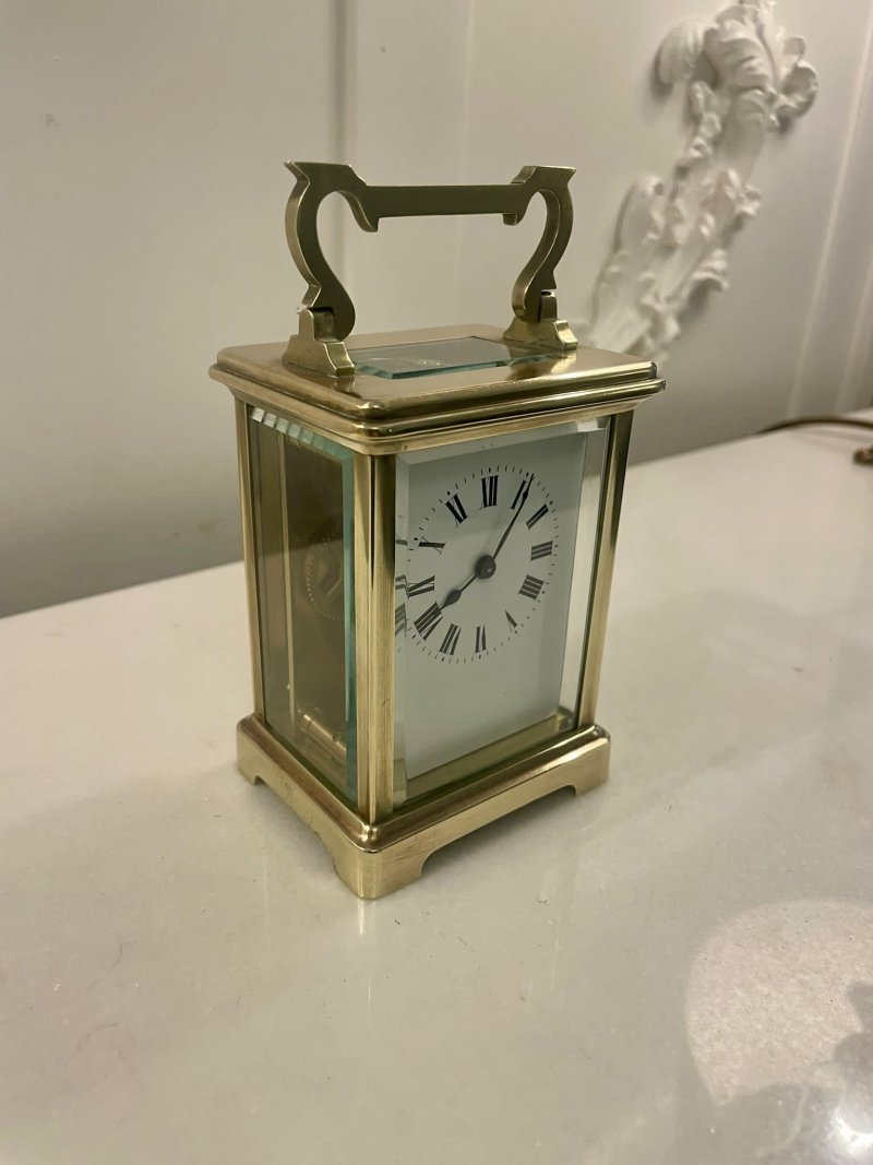 Antique Victorian Quality Brass Carriage Clock - Image 7